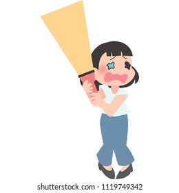 A woman scared something