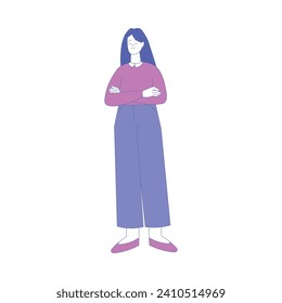 Woman School Teacher or Educator Standing Vector Illustration