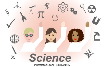 woman in science. vector illustration
