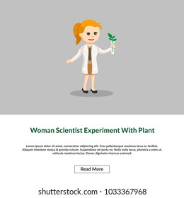 Woman Scientist Experiment With Plant Information