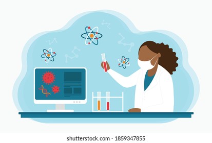 
woman scientist in her laboratory