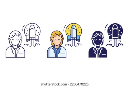 Woman Scientist icon vector illustration