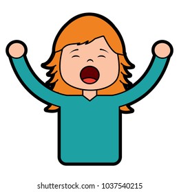 woman screaming icon image vector illustration design 