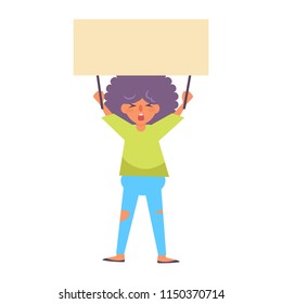 Woman screams Vector. Cartoon. Isolated art on white background. Flat