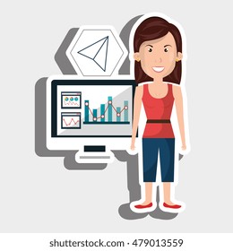 woman screen icon