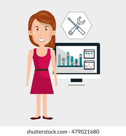 woman screen icon