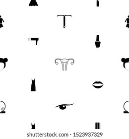 woman seamless pattern background icon.