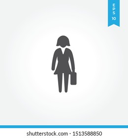 Woman searching job vector icon, simple sign for web site and mobile app.