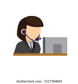 woman, secretary, receptionist, call center icon