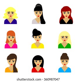 woman selection of hairstyles