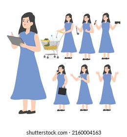 woman Seniors working in the office presenting cartoon