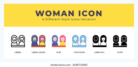 Conjunto de mujer de icono de Vector. Para el Web. y el App móvil