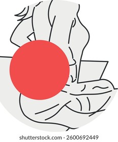 Woman with severe lower back pain