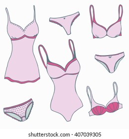 Woman Sexy Lingerie Set Women Underclothes Stock Vector (Royalty Free ...