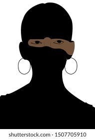 woman in shadow with her eyes visible