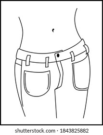 Woman shape in Jeans pant with beautiful Hip and novel