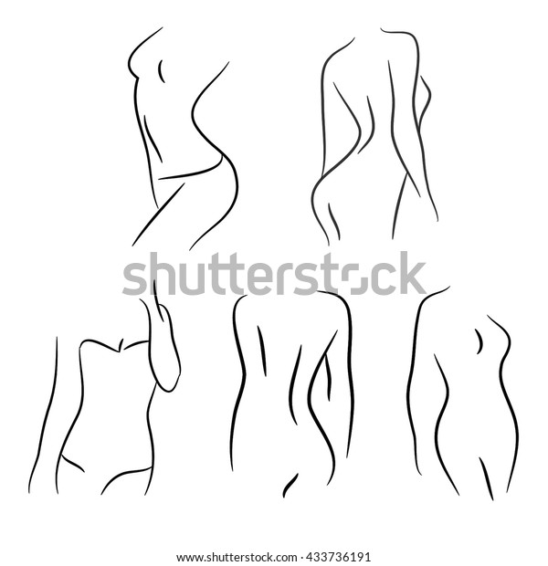 Download Woman Shape Silhouette Vector Illustration Black Stock Vector (Royalty Free) 433736191