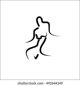woman shape vector lines