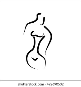 woman shape vector lines