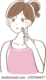Woman shaving down hair vector illustration