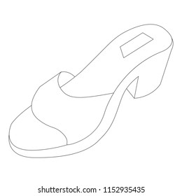 Woman She Single cartoon. Outlined illustration with thin line black stroke