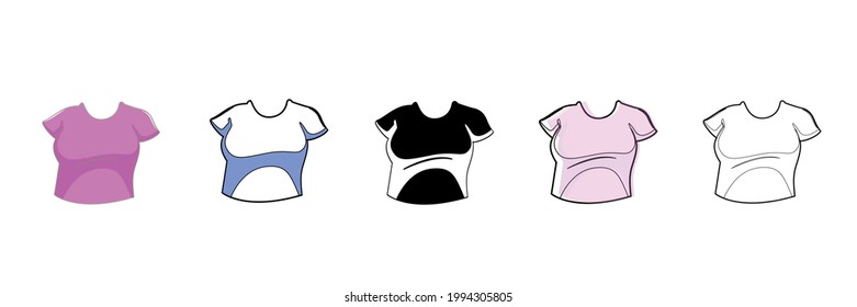 woman shirt vector type icon