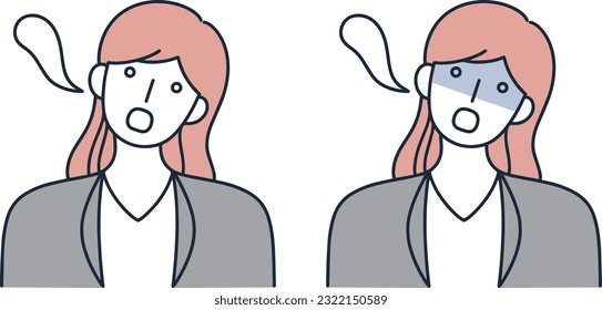 Woman in shock Simple Illustration