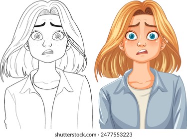 A woman with a shocked expression
