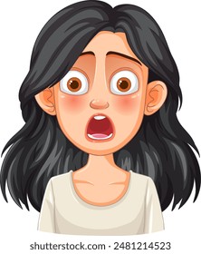 A woman with a shocked expression