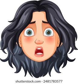 A woman with a shocked facial expression