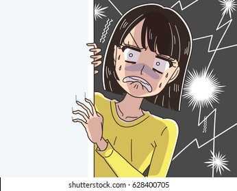 The woman is shocked. With intense background