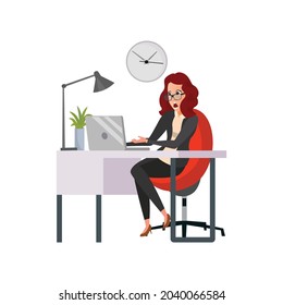 woman shocking from broken computer in office cartoon vector. woman shocking from broken computer in office character. isolated flat cartoon illustration