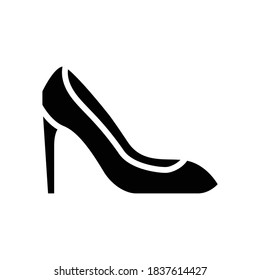 woman shoe glyph icon vector. woman shoe sign. isolated contour symbol black illustration