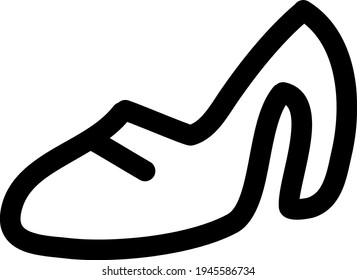 Woman shoe with heels, illustration, vector on a white background