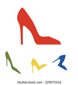 woman shoe icon. Vector illustration  set. Isometric effect