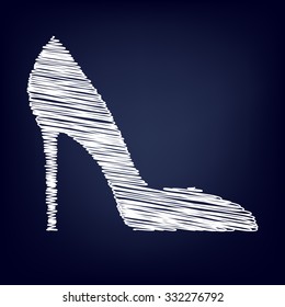 woman shoe icon. Vector illustration with chalk effect  
