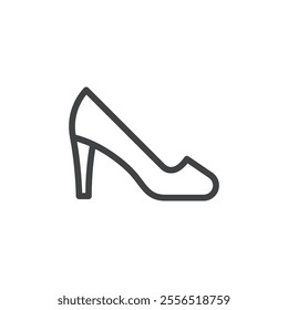 Woman shoe icon Vector logo outline