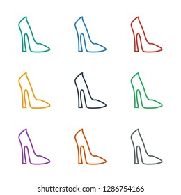 woman shoe icon white background. Editable outline woman shoe icon from beauty. Trendy woman shoe icon for web and mobile.