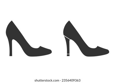 Woman shoe icon. Women's high heels vector ilustration. 