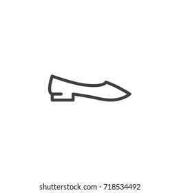 Woman shoe line icon, outline vector sign, linear style pictogram isolated on white. Symbol, logo illustration. Editable stroke