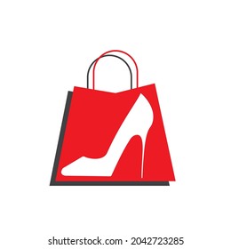 Woman shoe store logo icon. Fashion footwear design, lady boots shop symbol, girl boot boutique sign, high-heeled shoes brand design, vector illustration