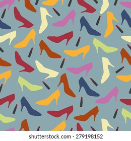 Woman shoes background pattern design for wallpaper, decoration and design needs. 