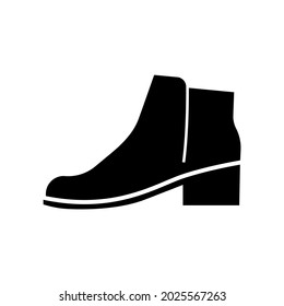 Woman shoes black silhouette. Female footwear, lady heels. Simply shapes. Symbol for web, shoe store. Vector illustration on white background