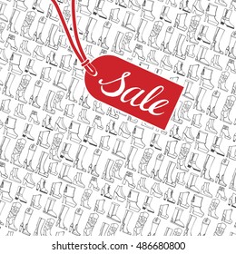 Woman shoes, boots pattern.Vector 