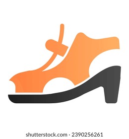 Woman shoes with clasp flat icon. High-heeled sandals color icons in trendy flat style. Footwear gradient style design, designed for web and app. Eps 10