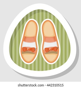 Woman shoes colorful icon. Vector illustration in cartoon style