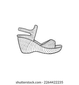 Woman shoes fashion line creative design