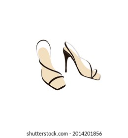 Woman Shoes. High Heels Trendy Sandals. Summer Chick Stilettos. Abstract Feminine Vector Illustrations. Summer Trendy Simple Icons. Instagram Post, Business Advertisement, Flyer Design