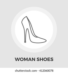 Woman shoes icon vector. Flat icon isolated on the white background. Editable EPS file. Vector illustration.