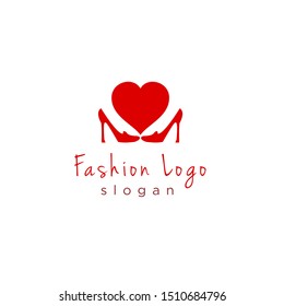 woman shoes logo design. Vector logo can be used for topics like fashion, woman, girl, glamour